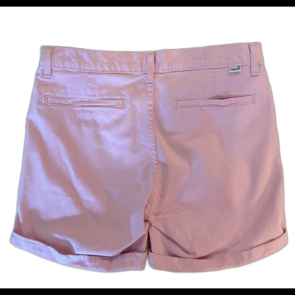 Levi’s Womens Shorts Size 30 Waist ? size 12 Pink Casual Sporty Cuffed Vacation - Picture 2 of 7